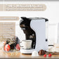 7 in 1 macchina caffe colore bianco, compatibile con capsule, cialde, caffe macinato