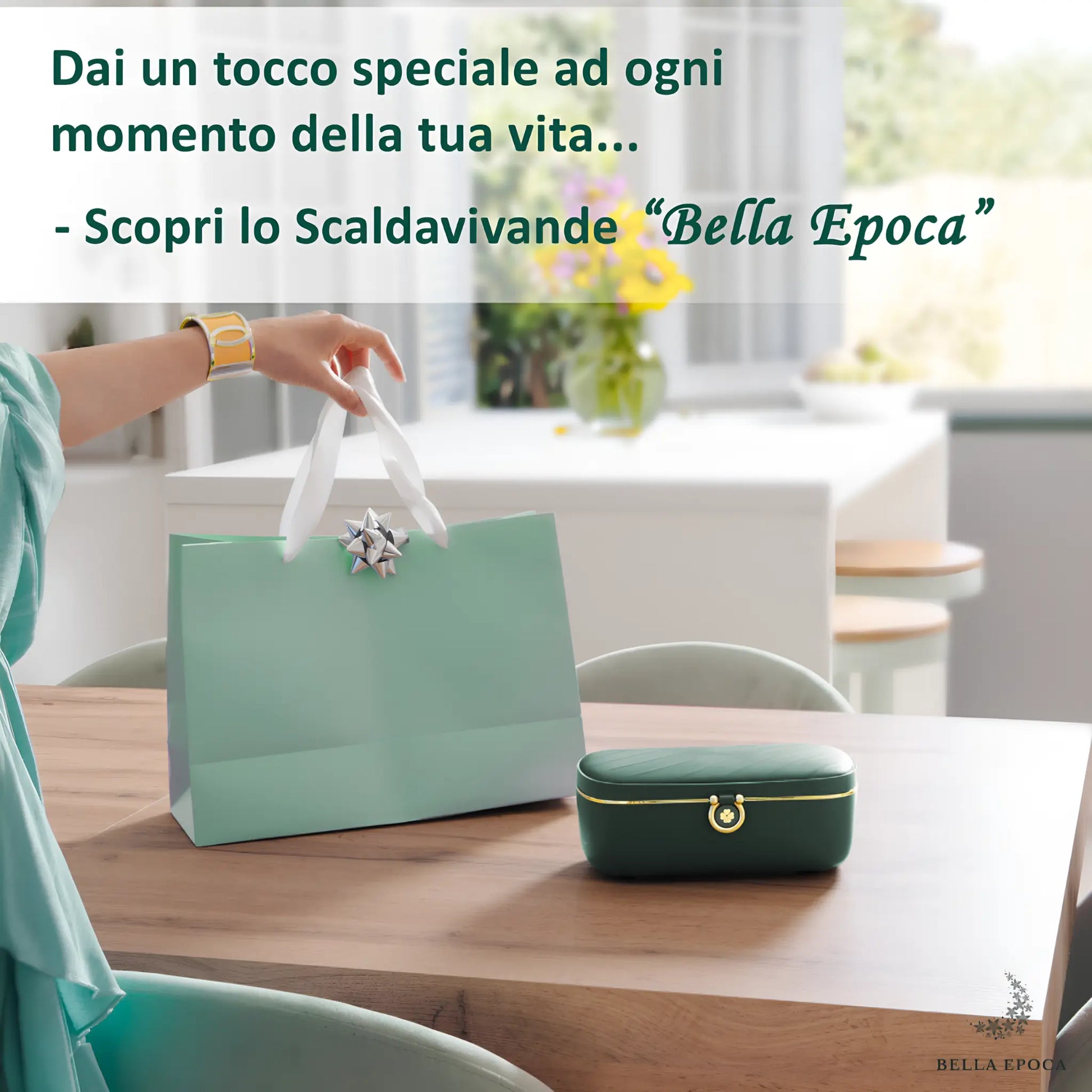 Scaldavivande elettrico portatile verde Bella Epoca, un regalo perfetto 