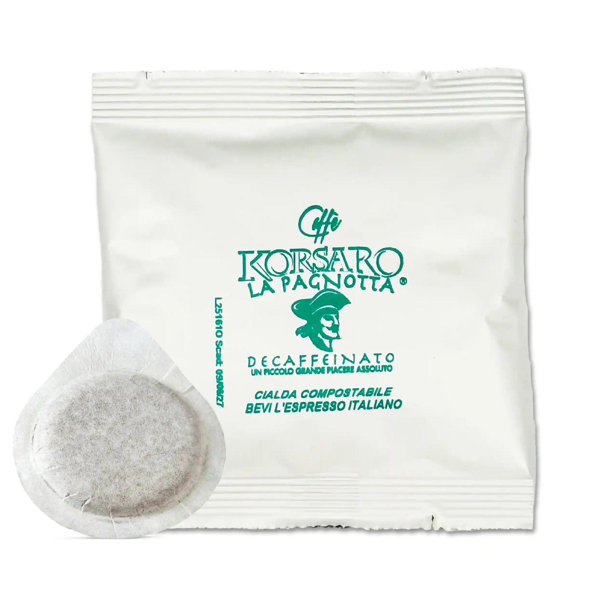 Cialda Caffè ESE 44 Korsaro DECAFFEINATO e bustina singola salva-freschezza