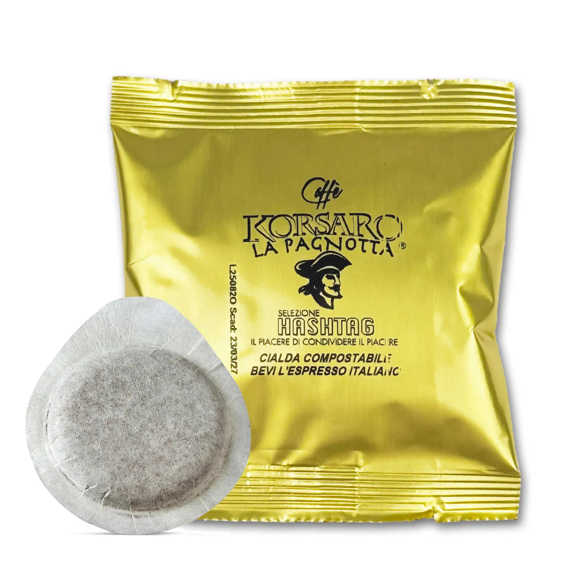 Cialda Caffè ESE 44 Korsaro HASHTAG e bustina singola salva-freschezza