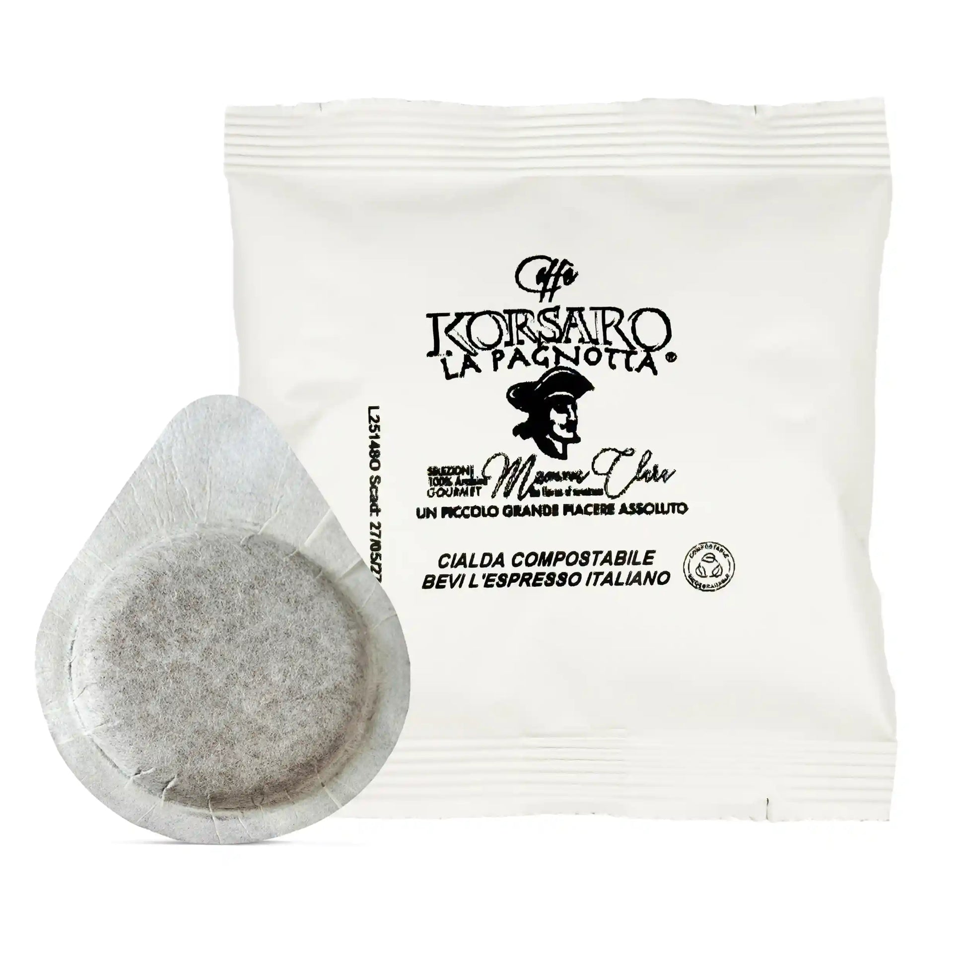 Cialda Caffè ESE 44 Korsaro MAMMA CLARA e bustina singola salva-freschezza