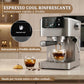 Machine à expresso manuelle Adler AD 4390 - Professionnelle 20 bars, Thermoblock, en acier inoxydable avec buse vapeur, chauffe-tasses et écran tactile